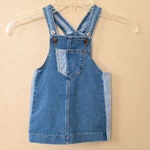 Joes Jeans Girls 24M Blue Colorblock Denim Overall Dress Spring Summer